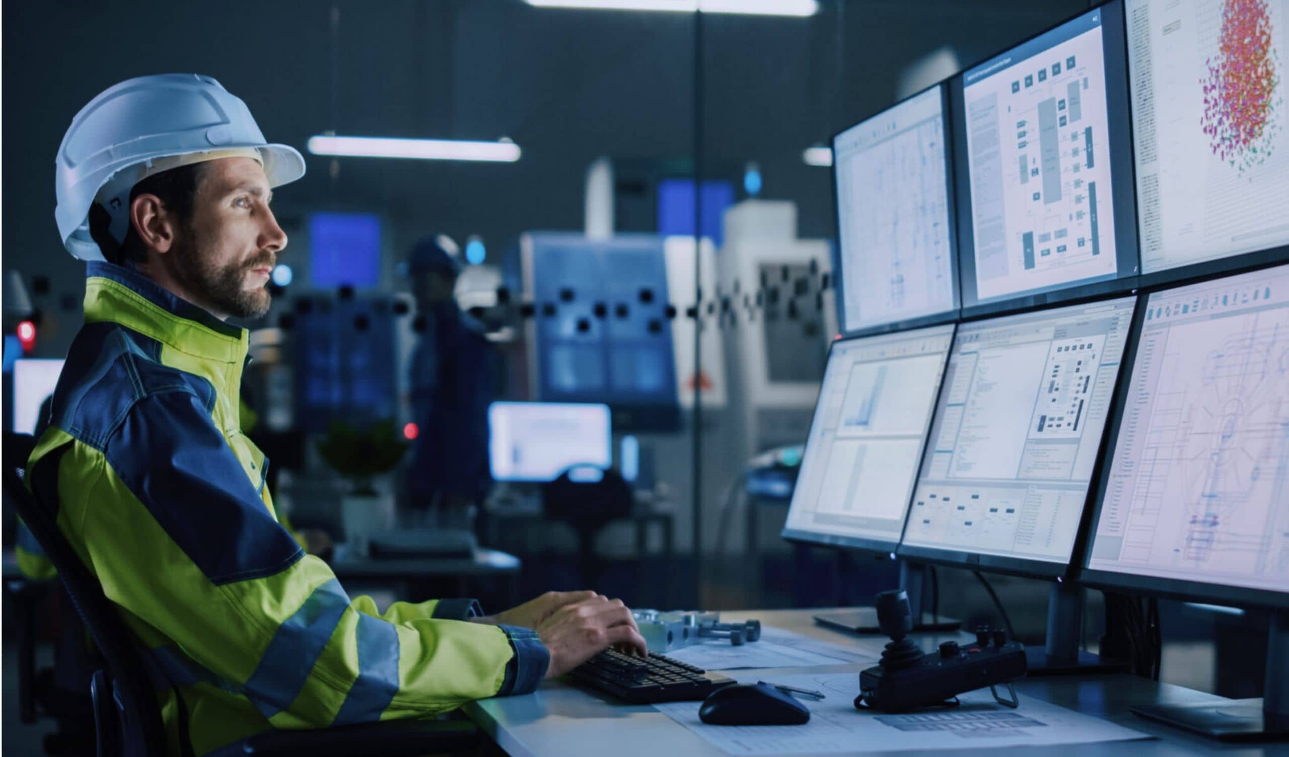 Industry,4.0,Modern,Factory:,Facility,Operator,Controls,Workshop,Production,Line,