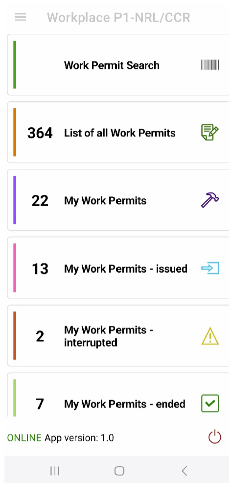 screen z narzędzia Permit to Work - widok mobilny - Eurotronic